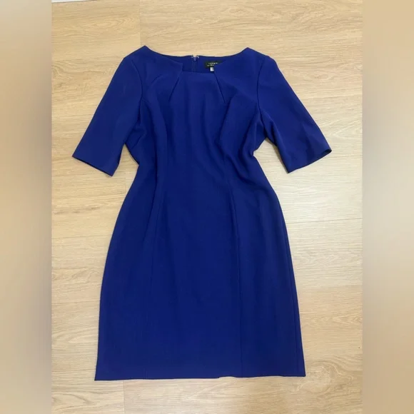 Tahari Arthur S. Levine Royal Blue Sheath Dress Size 12 - Picture 2 of 11